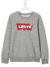 Levi's Teen Logo Print Sweatshirt In Grey