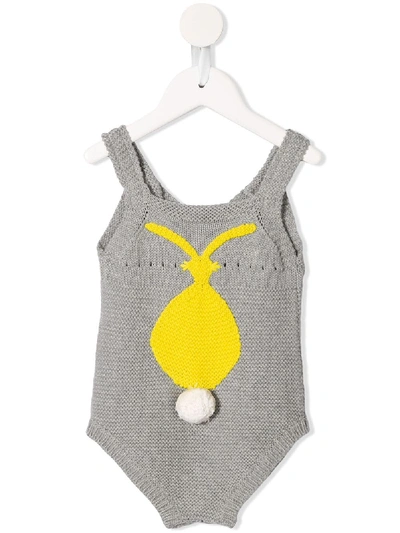 Stella Mccartney Babies' Bunny Knitted Body In Green