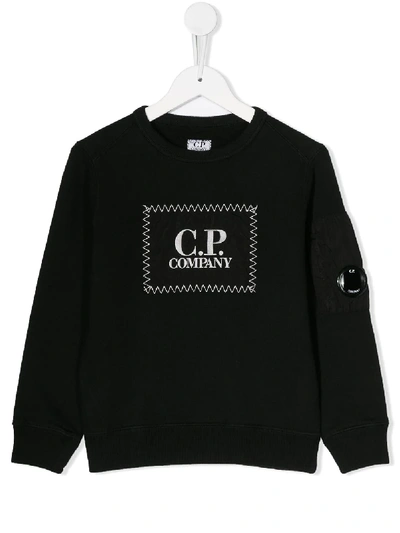 C.p. Company Kids' Embroidered Logo Sweatshirt In Black