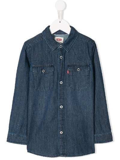 Levi's Kids' Fitted Denim Shirt In Blue