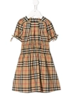 Burberry Babies' Vintage Check Skater Dress In Neutrals