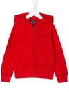 Polo Ralph Lauren Kids' Embroidered Logo Hoodie In Red