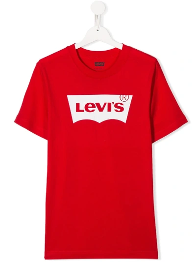 Levi's Teen Printed Cotton T-shirt In Red