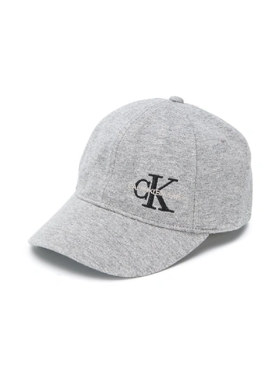 Calvin Klein Kids' Embroidered Logo Baseball Cap In Grey