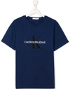 Calvin Klein Teen Box-cut T-shirt In Blue