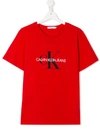Calvin Klein Kids' Logo-print T-shirt In Red
