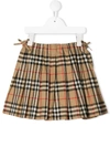 Burberry Kids' Signature Check Pleated Skirt In Neutrals