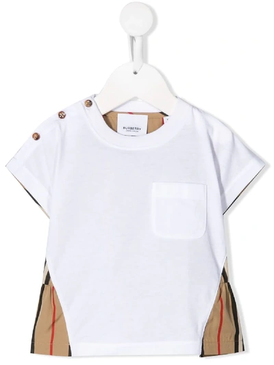 Burberry Babies' Icon Stripe T-shirt In White