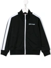 Palm Angels Printed Logo Track Jacket In Black