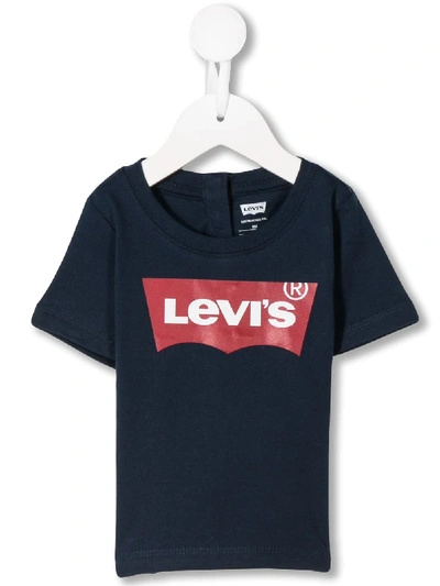 Levi's Babies' Logo Stamp Scoop Neck T-shirt In Blue