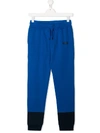 Kenzo Kids' Branded Track Pants In Blue