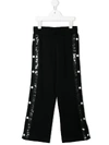 Balmain Cotton Sweatpants W/snap Button Sides In Black