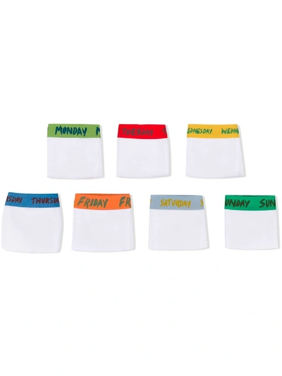 Stella Mccartney Kids' Days Of The Week Boxers Set In White