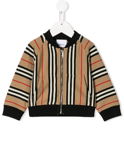 Burberry Babies' Striped Bomber Jacket In Multi