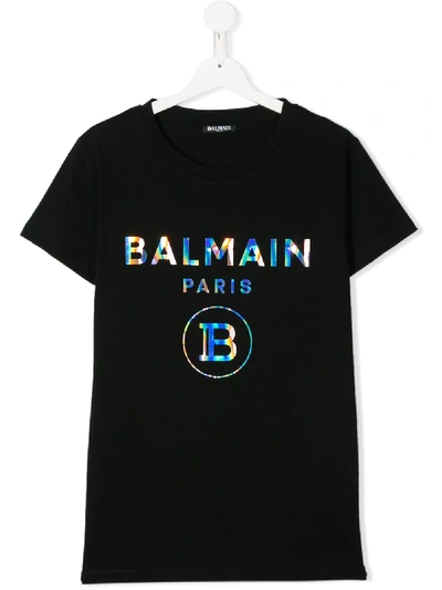 Balmain Kids Printed T-shirt In Nero