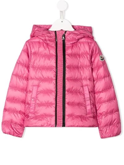 Moncler Kids' Hooded Down Coat In Pink
