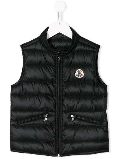 Moncler Kids' Quilted Down Gilet In Black