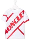 MONCLER STRIPED LOGO-PRINT T-SHIRT