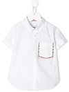 Burberry Kids' Short-sleeved Shirt In White
