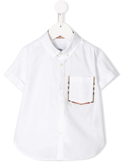 Burberry Kids' Short-sleeved Shirt In White