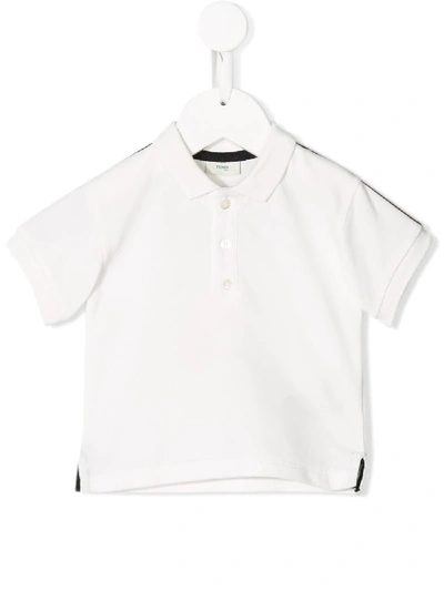 Fendi Babies' Classic Polo Shirt In White