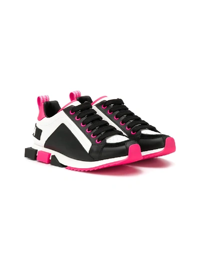 Dolce & Gabbana Teen Colour-block Sneakers In Black