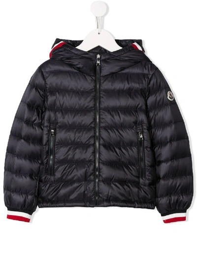 Moncler Kids' 连帽羽绒夹克 In Blue