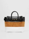 BURBERRY The Medium Suede and Leather Triple Stud Belt Bag