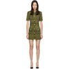 BALMAIN KHAKI DENIM MINI DRESS