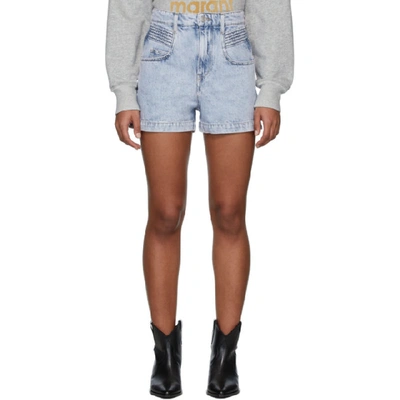 Isabel Marant Étoile Hiana High Waist Cotton Denim Shorts In Purple