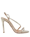 AQUAZZURA Serpentine 105 Embossed Metallic Sandals,060044104119