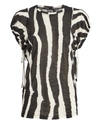 PROENZA SCHOULER Zebra-Striped Drawstring T-Shirt,060046254027