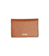 GANNI Textured Leather Clutch in Cognac