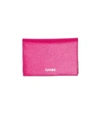 GANNI Textured Leather Clutch in Shocking Pink