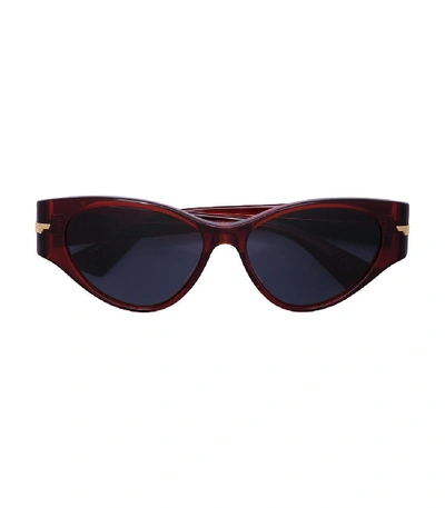 Bottega Veneta Cat Eye Sunglasses In Burgundy