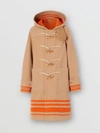 BURBERRY Striped Double-faced Wool Duffle Coat