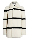 SAINT LAURENT Striped Shearling Jacket