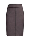 HUGO BOSS VIFANA MINIDESSIN STRETCH WOOL BLEND PENCIL SKIRT,0400011972674