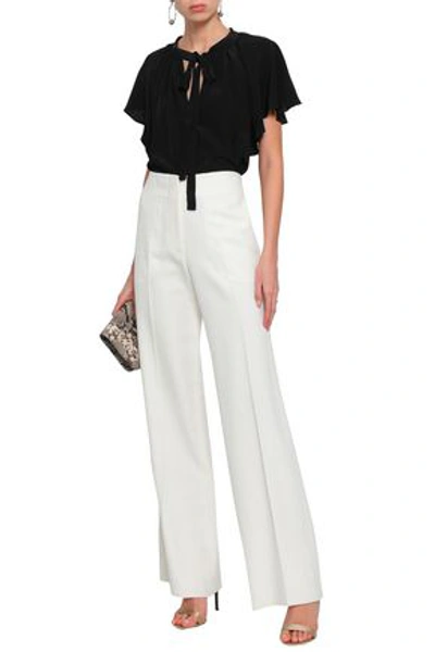 Zimmermann Pussy-bow Ruffled Silk Crepe De Chine Blouse In Black