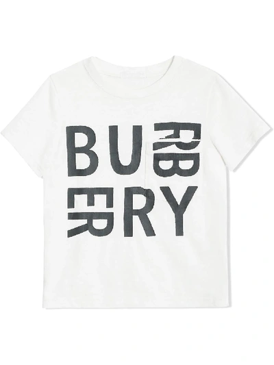 Burberry Kids' Printed T-shirt In White