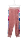 Emilio Pucci Junior Kids' Side Print Velvet Track Pants In Pink