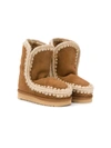Mou Kids' Eskimo Shearling Low Boots In Brown