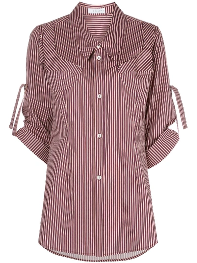 Delada Striped Mid-length Shirt In Red