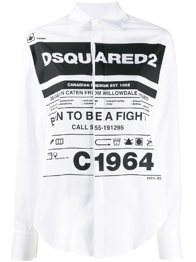 Dsquared2 Graphic Print Shirt In White