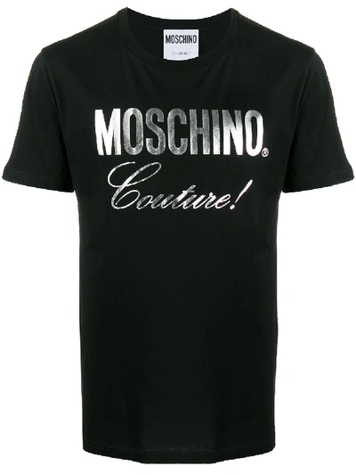 Moschino Logo Print T-shirt In 黑色