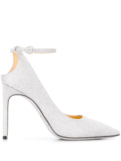Giannico Infinity Pointed Pumps In Silver