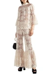 ANNA SUI GUIPURE LACE FLARED PANTS,3074457345620956187
