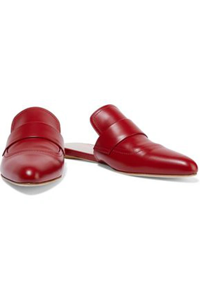 Marni Leather Slippers In Red