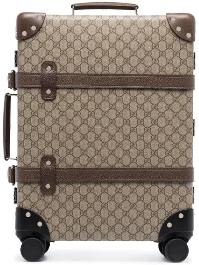 Gucci Globetrotter Gg Supreme Pattern Suitcase In Brown