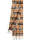 Burberry Vintage Check Lightweight Wool Silk Scarf In Antique Yellow